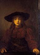REMBRANDT Harmenszoon van Rijn The Girl in a Picture Frame, Sweden oil painting reproduction